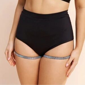 Lunalae Lure You High Waisted Garter Shorts - Diamante Black 🖤